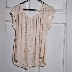 Lauren Conrad Pink and Gold Blouse Size LG